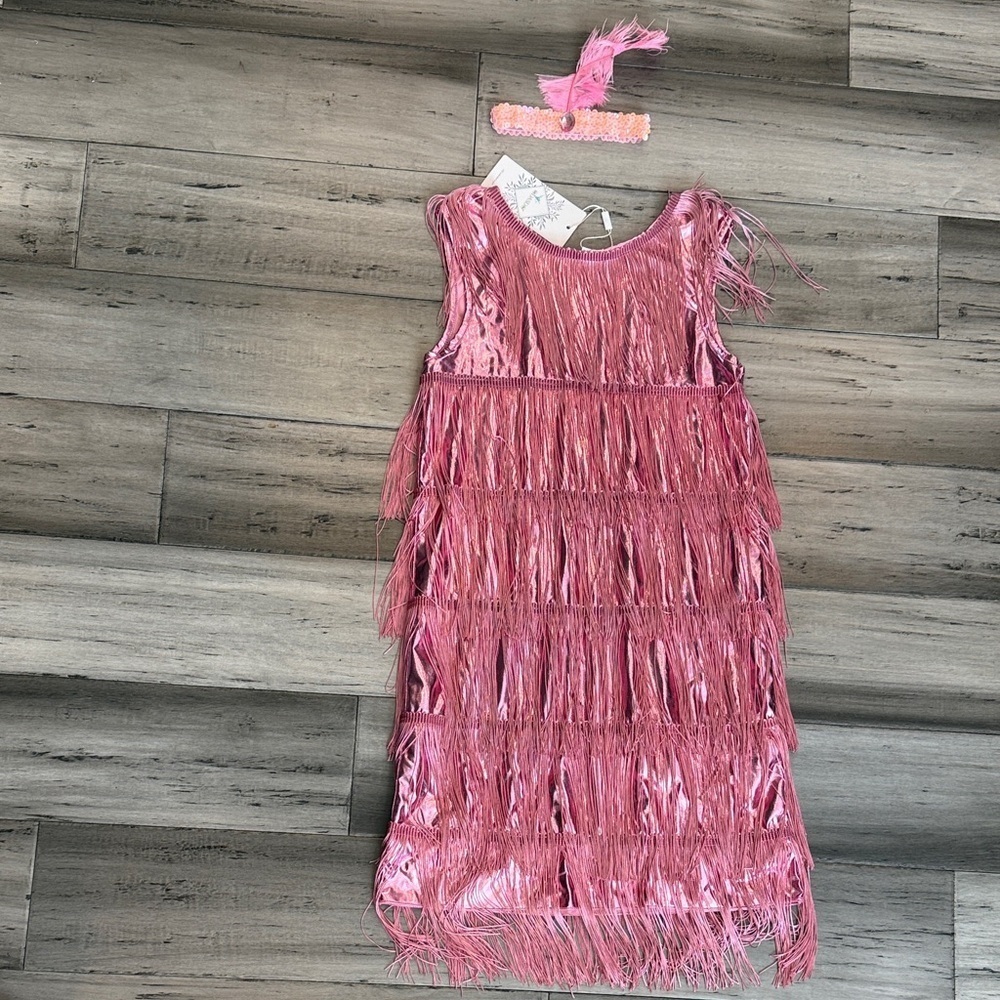 NWT Pink Fringe Kids Costume Dress